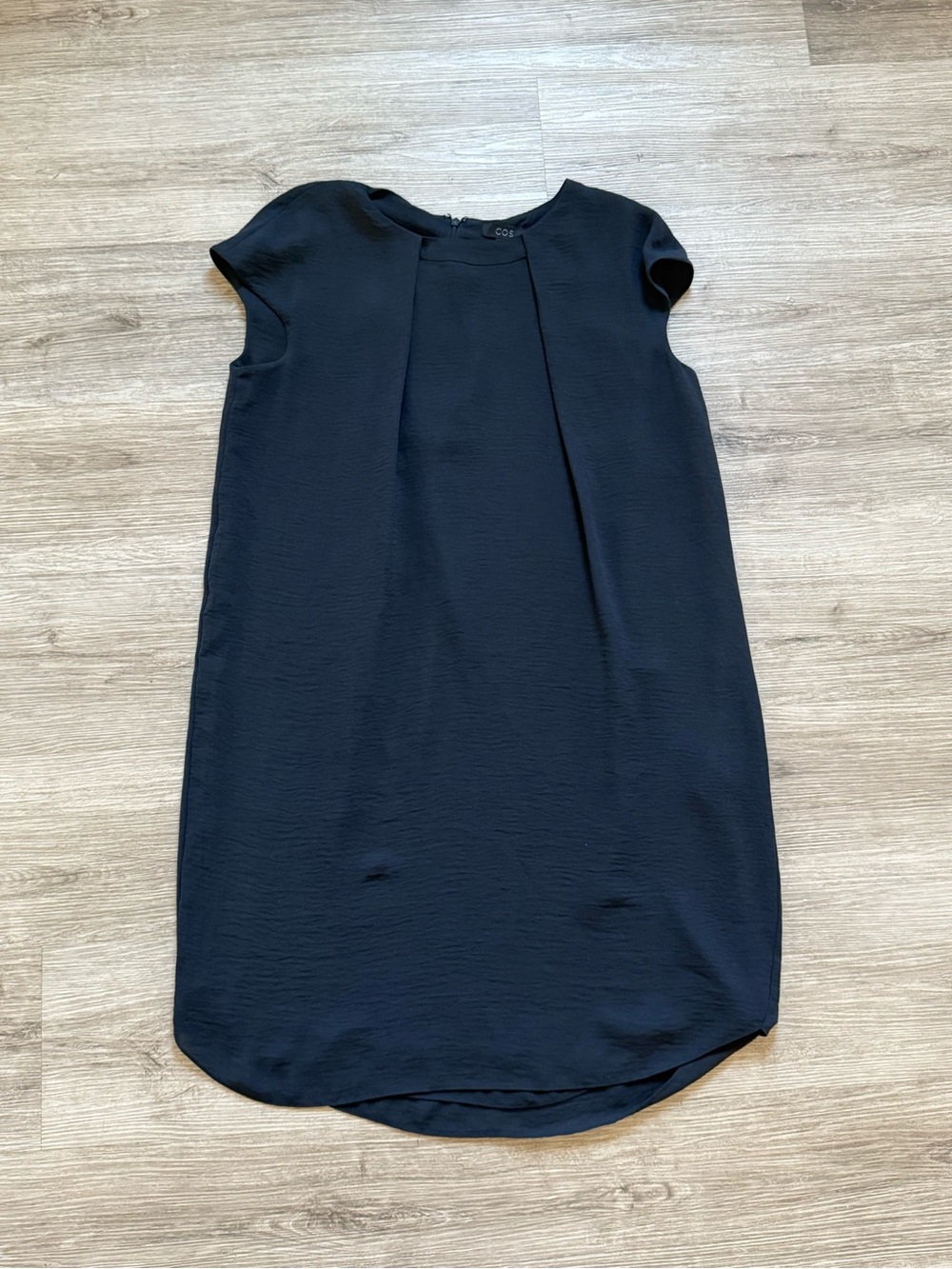 COS Black Cap-Sleeve Shift Dress